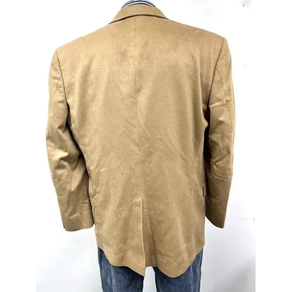 Hart Schaffner Marx X Loro Piana Blazer Jacket Beige Cashmere Size 44L Nice